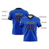 Custom Blue Black Football Jersey Personalized Football Shirts for Men Women  Printed Team Name Number Logo