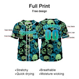 Custom Green Bule Jersey Personalized Baseball Shirt for Men Women Kids Youth