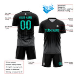 Custom Soccer Jerseys for Men Women Personalized Soccer Uniforms for Adult and Kid Black&Aqua