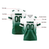 Custom White Green Reversible Gradient Football Jersey Personalized Football Shirts for Men Women  Printed Team Name Number Logo