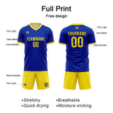 Custom Soccer Jerseys for Men Women Personalized Soccer Uniforms for Adult and Kid Royal-Yellow