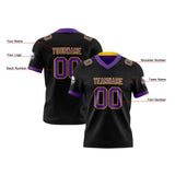 Custom Black Purple Yellow Reversible Gradient Football Jersey Personalized Football Shirts for Men Women  Printed Team Name Number Logo