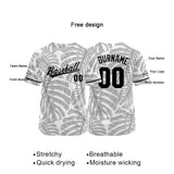 Custom Full Print Design Authentic Baseball Jersey gray-white