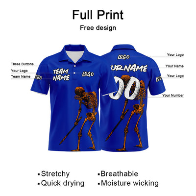 Custom Football Polo Shirts  Add Your Unique Logo/Name/Number Blue enthsush