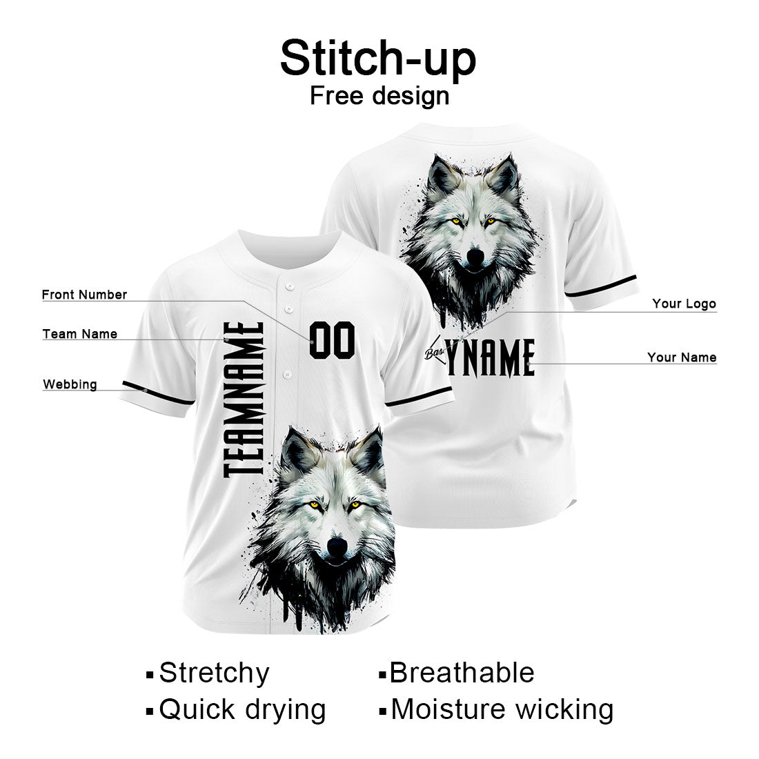 Custom Baseball Uniforms High-Quality for Adult Kids Optimized for Performance White enthsush