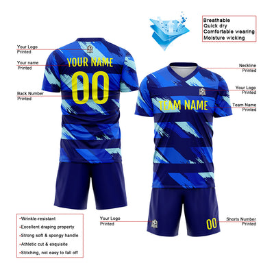 Custom Soccer Jerseys for Men Women Personalized Soccer Uniforms for Adult and Kid Blue enthsush