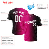 Custom Full Print Design Authentic Baseball Jersey Hot Pink-Black