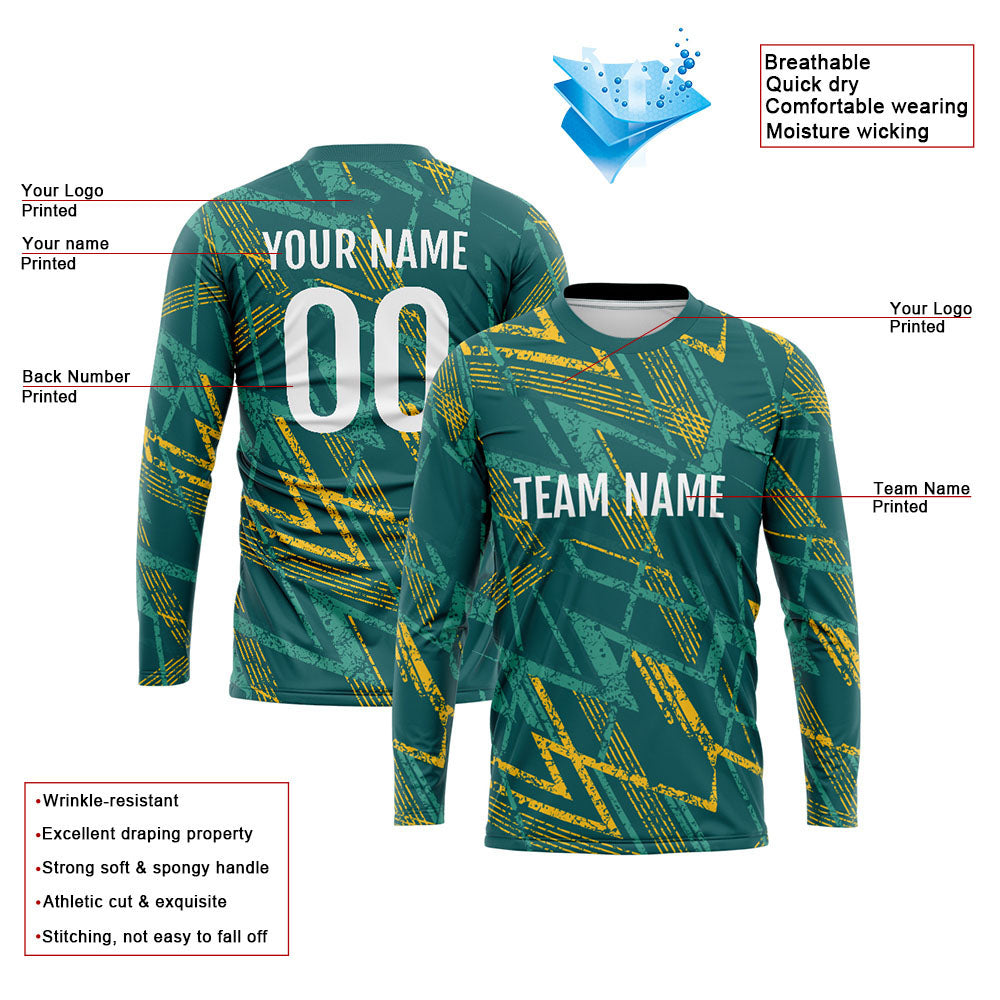 Custom Basketball Soccer Football Shooting Long T-Shirt for Adults and Kids Green enthsush