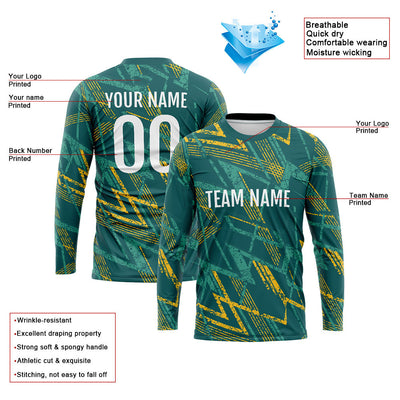 Custom Basketball Soccer Football Shooting Long T-Shirt for Adults and Kids Green enthsush