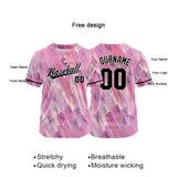 Custom Full Print Design Authentic Baseball Jersey pink