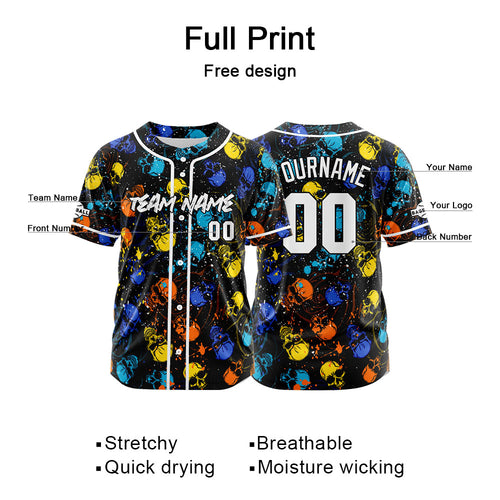 Custom Baseball Jersey Personalized Baseball Shirt for Men Women Kids Youth Teams Stitched and Print Blue&Yellow enthsush