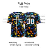 Custom Baseball Jersey Personalized Baseball Shirt for Men Women Kids Youth Teams Stitched and Print Blue&Yellow