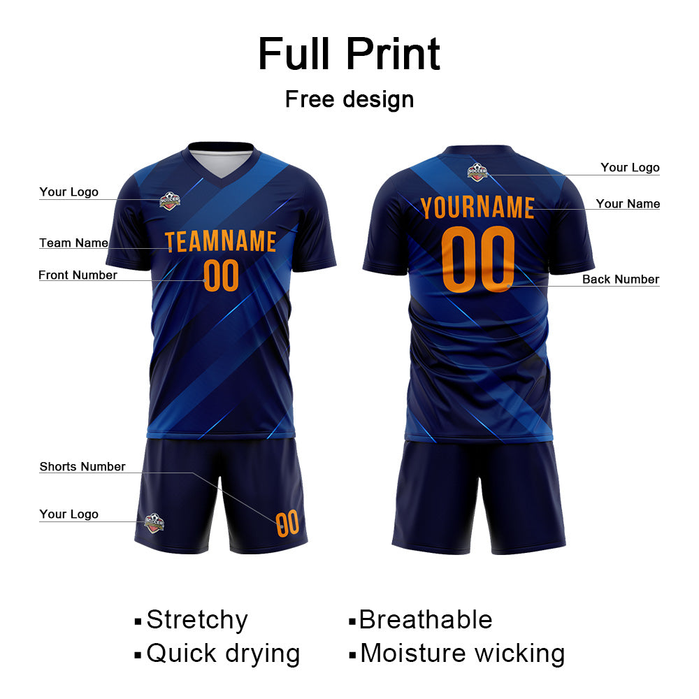 Custom Soccer Jerseys for Men Women Personalized Soccer Uniforms for Adult and Kid Navy enthsush