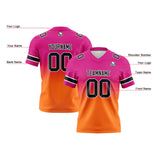 Custom Rose Orange Reversible Gradient Football Jersey Personalized Football Shirts for Men Women  Printed Team Name Number Logo