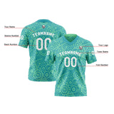 Custom Green Reversible Football Jersey Personalized Gradient Football Shirts for Men Printed Team Name Number Logo