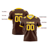 Custom Brown Yellow Football Jersey Personalized Football Shirts for Men Women  Printed Team Name Number Logo