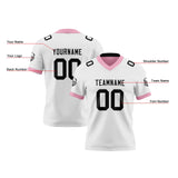 Custom White Pink Black Reversible Gradient Football Jersey Personalized Football Shirts for Men Women  Printed Team Name Number Logo