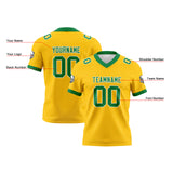 Custom Yellow Green Football Jersey Personalized Football Shirts for Men Women  Printed Team Name Number Logo