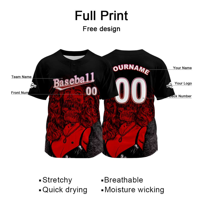 Custom Black Jersey Personalized Baseball Shirt for Men Women Kids Youth