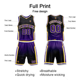 Custom Gradient Purple Reversible Basketball Suit for Adults and Kids Personalized Jersey