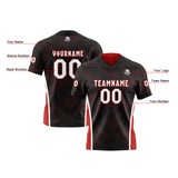 Custom Black Red Football Jersey Personalized Gradient Football Shirts for Men Printed Team Name Number Logo