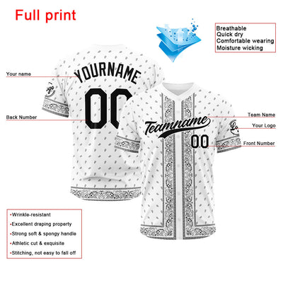 Custom Full Print Design Authentic Baseball Jersey Bandanna-White enthsush