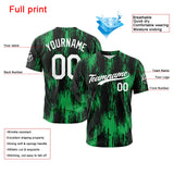 Custom Full Print Design Authentic Baseball Jersey green-black