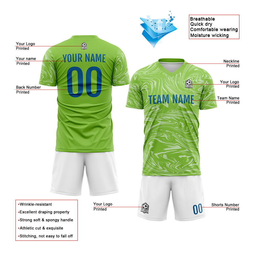 Custom Soccer Jerseys for Men Women Personalized Soccer Uniforms for Adult and Kid Green-White enthsush