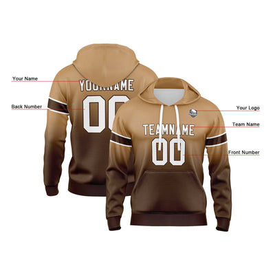 Custom Gradient Hoodie For Man Woman Girl Boy Print Your Logo Name Number Brown enthsush
