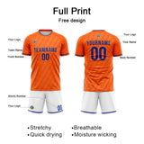 Custom Soccer Jerseys for Men Women Personalized Soccer Uniforms for Adult and Kid Orange-White