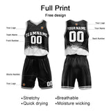 Custom Black White Basketball Jersey Uniform Suit Printed Your Logo Name Number