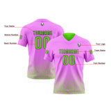 Custom Green Pink Football Jersey Personalized Gradient Football Shirts for Men Printed Team Name Number Logo