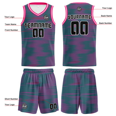 Custom Grey Pink Reversible Basketball Suit for Adults and Kids Personalized Jersey enthsush