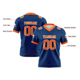 Custom Blue Orange Football Jersey Personalized Football Shirts for Men Women  Printed Team Name Number Logo