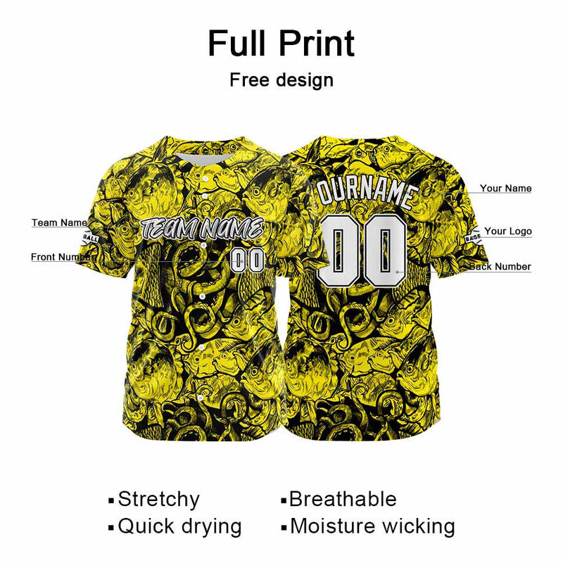 Custom Baseball Uniforms High-Quality for Adult Kids Optimized for Performance Seabed-Yellow
