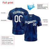 Custom Full Print Design Authentic Baseball Jersey navy