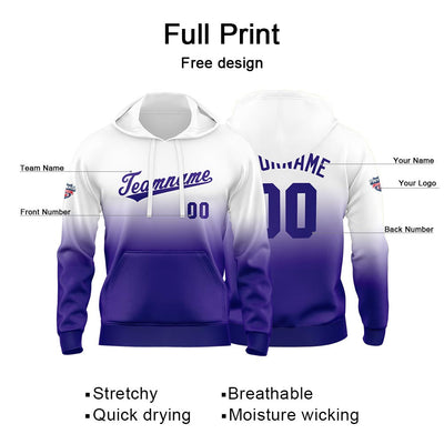 Custom Gradient Hoodie For Man Woman Girl Boy Print Your Logo Name Number Purple enthsush