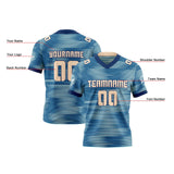 Custom Flesh Blue Reversible Gradient Football Jersey Personalized Football Shirts for Men Women  Printed Team Name Number Logo