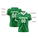 Custom White Green Reversible Gradient Football Jersey Personalized Football Shirts for Men Women  Printed Team Name Number Logo