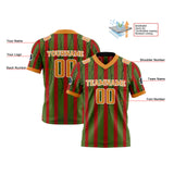 Custom Green Orange Reversible Football Jersey Personalized Gradient Football Shirts for Men Printed Team Name Number Logo
