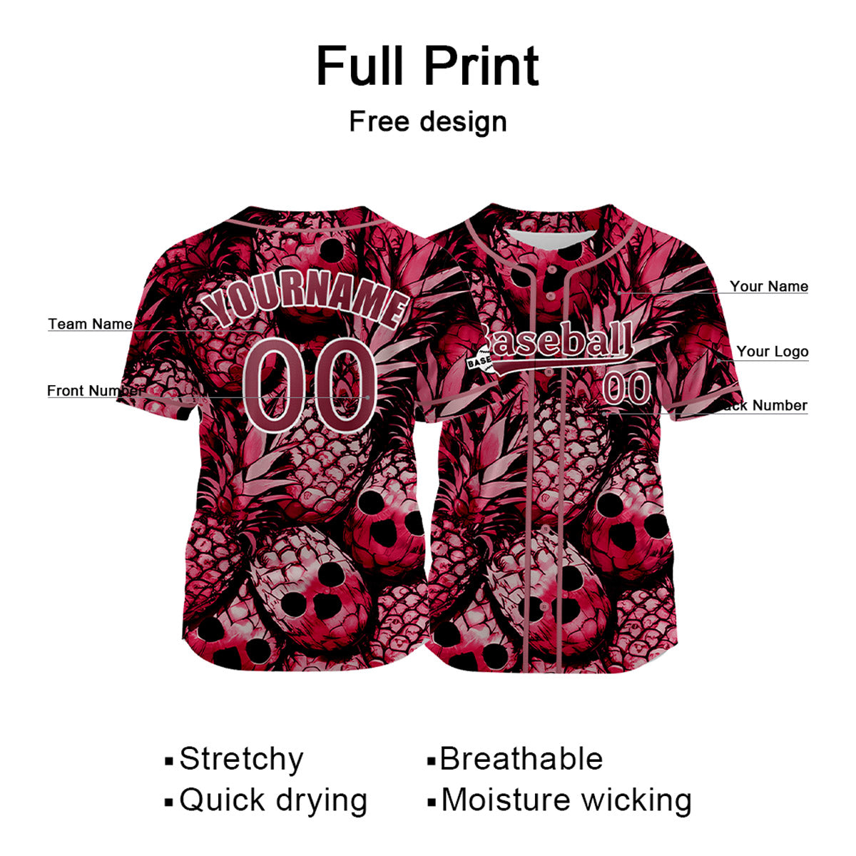 Custom Pink Baseball Jersey Personalized Baseball Shirt for Men Women Kids Youth enthsush