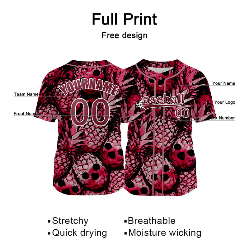 Custom Pink Baseball Jersey Personalized Baseball Shirt for Men Women Kids Youth