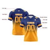 Custom Navy Orange Gradient Football Jersey Personalized Football Shirts for Men Women  Printed Team Name Number Logo