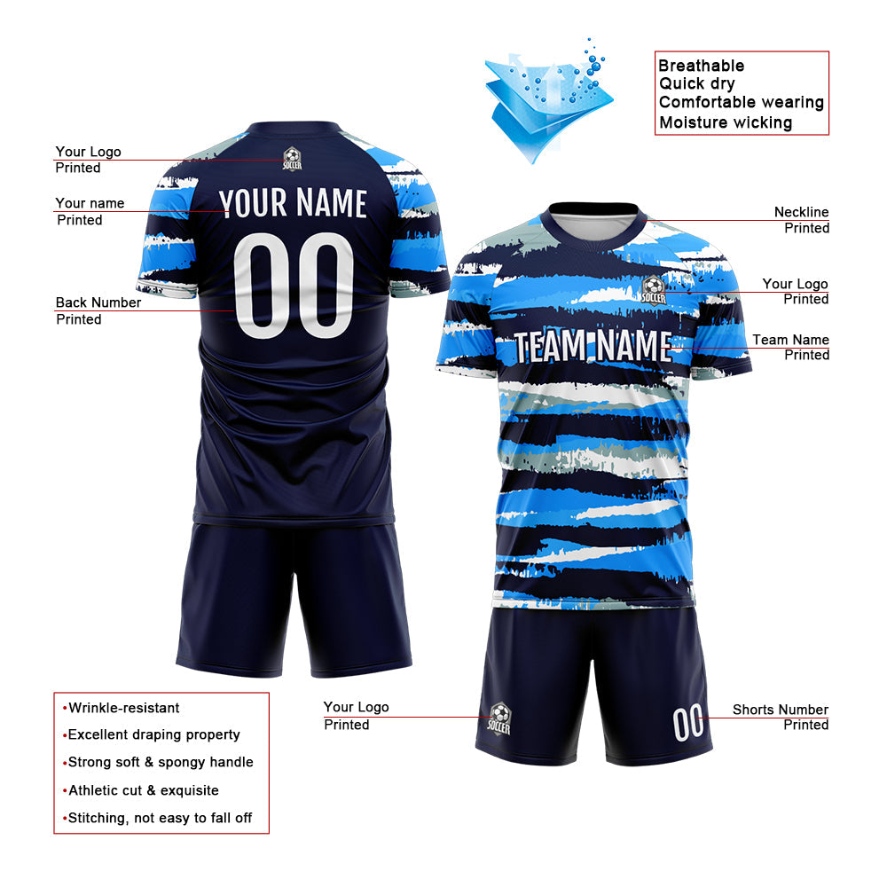 Custom Soccer Jerseys for Men Women Personalized Soccer Uniforms for Adult and Kid Blue enthsush