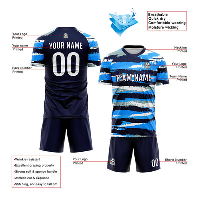 Custom Soccer Jerseys for Men Women Personalized Soccer Uniforms for Adult and Kid Blue enthsush