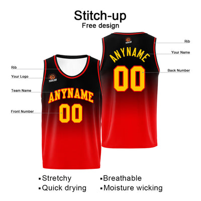 Custom Basketball Jersey Personalized Stitched Team Name Number Logo Red&Black enthsush