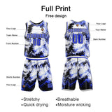 Custom Basketball Jersey Uniform Suit Printed Your Logo Name Number Blue