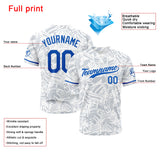 Custom Full Print Design Authentic Baseball Jersey white-blue