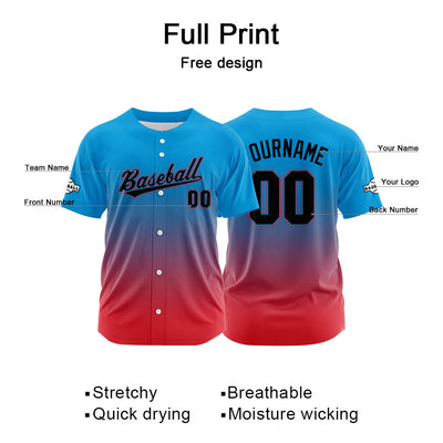 Custom Full Print Design Authentic Baseball Jersey red-blue enthsush