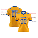 Custom Yellow Blue Football Jersey Personalized Football Shirts for Men Women  Printed Team Name Number Logo